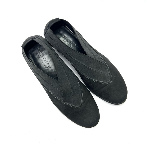 The Flexx Suede Wedge Boot Shootie Comfort Shoes Black Minimalist Booties Sz 8.5 - Picture 3 of 9